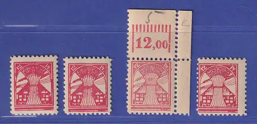 SBZ Mecklenburg-Vorpommern 1945 Mi.-Nr.18 Ia, b; IIc,d ** (teils gpr. KRAMP BPP)