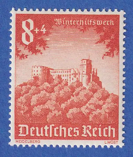 Deutsches Reich 1940 WHW 8+4 Pfg Schloss Heidelberg Mi.-Nr. 755  **