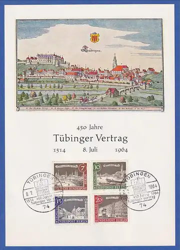 Gedenkblatt 450 Jahre Tübinger Vertrag 1514-1964 mit So.-O auf Berlin 218-21