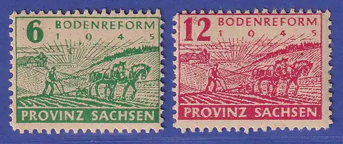 SBZ Provinz Sachsen Bodenreform Satz 2 Werte Mi.-Nr. 85-86 waA ** gpr. BPP.