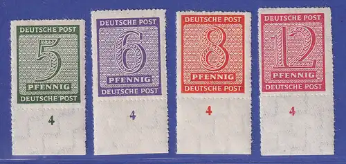 SBZ West-Sachsen Ziffern Postmeistertrennung Roßwein Mi.-Nr. 116-119DX ** gpr.