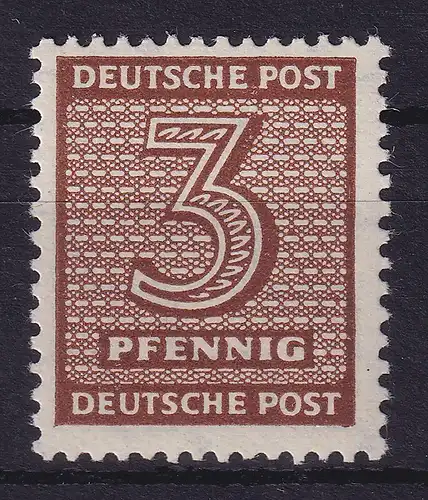 SBZ West-Sachsen Ziffern 3Pfg Mi.-Nr. 126 Yd  ** gpr.
