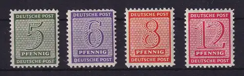 SBZ West-Sachsen 1945 Ziffern Versuchszähnung Mi.-Nr. 120-123 X postfrisch **