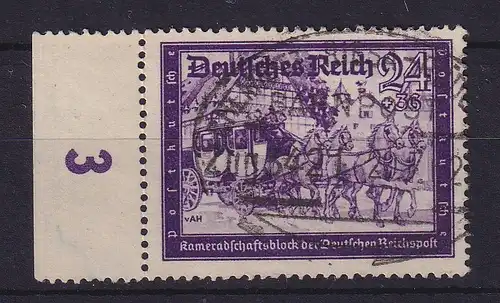 Dt. Reich 1941 Kameradschaftsblock Reichspost Mi.-Nr. 778 mit Bahnpost-Stempel