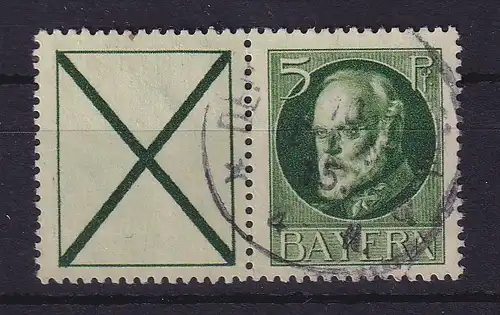 Bayern 1914 Zusammendruck Mi-Nr. W 5 gestempelt