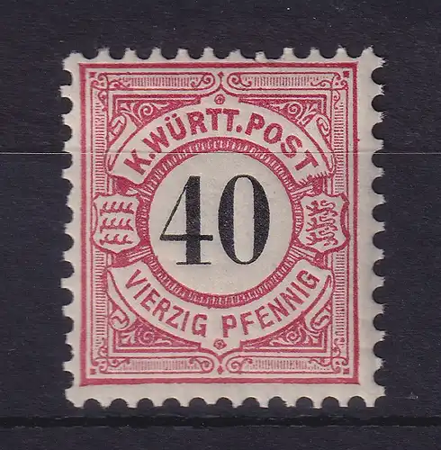 Württemberg Schwarze Ziffer im Kreis 40 Pfennig  Mi-Nr. 62 postfrisch **