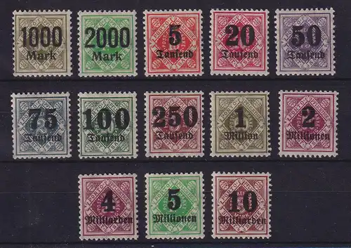 Württemberg 1923 Dienstmarken mit Aufdruck Mi-Nr. 171-183 postfrisch **