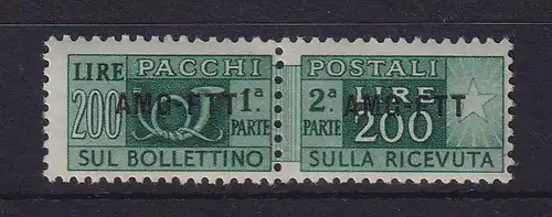 Triest Zone A 1949 Paketmarken 200 Lire  Mi.-Nr. 23  postfrisch **