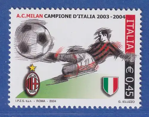 Italien 2004 Gewinn der Fußballmeisterschaft 2003/04 AC Mailand Mi.-Nr. 2976 ** 