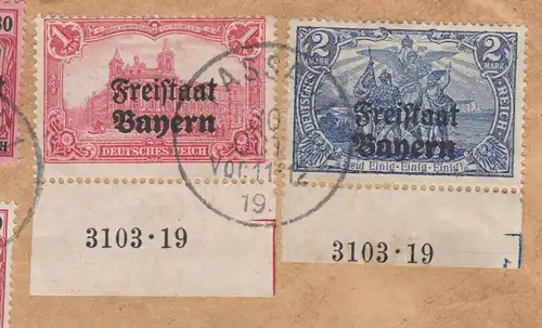 Bayern Germania-Aufdrucke Mi.-Nr. 148 und 149 mit Aufdr.-HAN gest. auf Umschlag