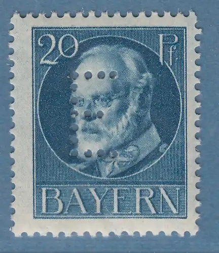 Bayern Ludwig Dienstmarke 20Pfg  Mi.-Nr.15 postfrisch **, gepr. Bauer BPP 