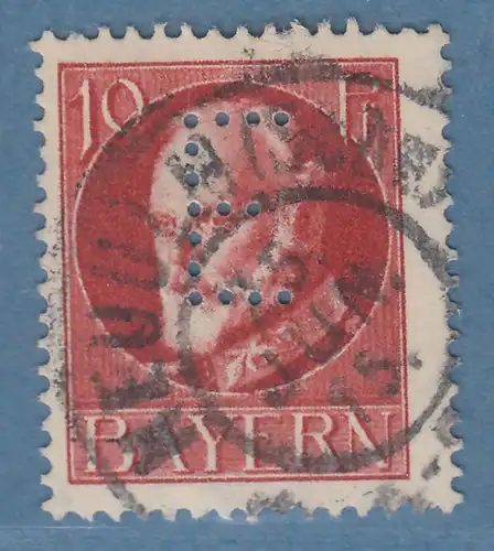 Bayern Ludwig Dienstmarke 10Pfg  Mi.-Nr.14b gestempelt gepr. Bauer BPP 