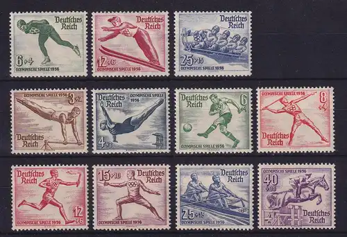 Deutsches Reich 1935/36 Olympische Spiele  Mi.-Nr. 600-602, 609-616 **