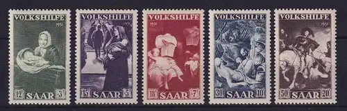 Saarland 1951 Volkshilfe  Mi.-Nr. 309-313 postfrisch **