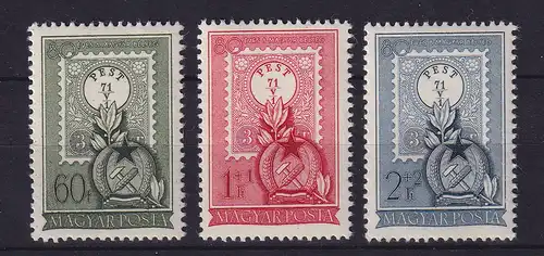 Ungarn 1951 - 80 Jahre Ungarische Briefmarken Mi.-Nr. 1201-1203 postfrisch **
