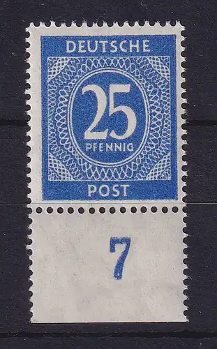 Alliierte Besetzung 1946 Ziffer 25 Pfg Mi.-Nr. 926 IV Unterrandstück ** 