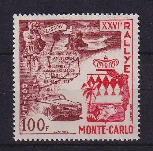 Monaco 1956 XXVI. Ralley Monte-Carlo Mi-Nr. 560 postfrisch **