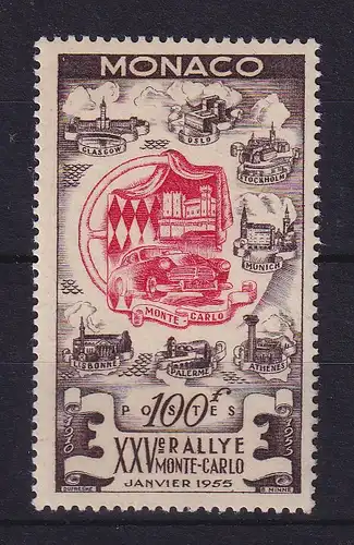 Monaco 1955 XXV. Ralley Monte-Carlo Mi-Nr. 496 postfrisch **