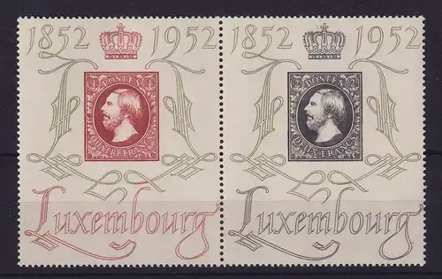 Luxemburg 1952 Philatelist. Ausstellung CENTILUX Mi-Nr. 488-489 waag. Paar **