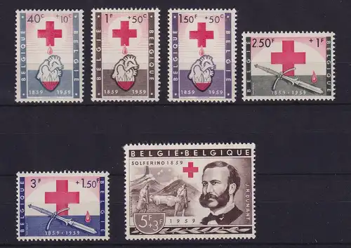 Belgien 1959 Rotes Kreuz  Mi-Nr. 1149-1154 postfrisch **