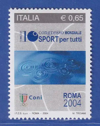 Italien 2004 10. Weltkongress für Allgemeinsport, Rom Mi.-Nr. 3006 ** 