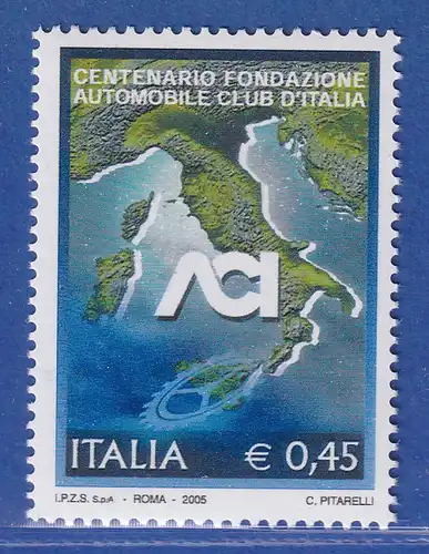 Italien 2005 100 Jahre Automobilklub von Italien  Mi.-Nr. 3013 ** 