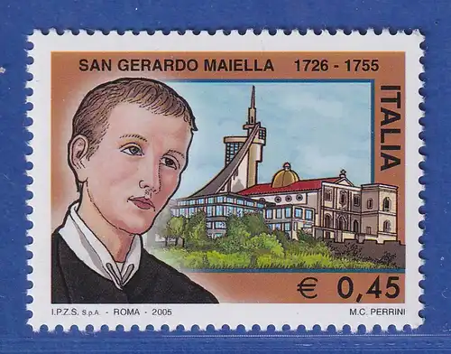 Italien 2005 Hl. Gerardo Maiella, katholischer Priester  Mi.-Nr. 3040 ** 