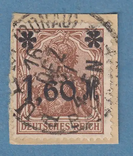 Dt. Reich Germania mit Aufdruck 1,60 M  Mi.-Nr. 154 Ia O ULM, gpr. Infla