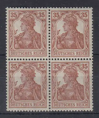 Dt. Reich Germania 35Pfg Mi.-Nr. 103a  Viererblock **  farbbestimmt a