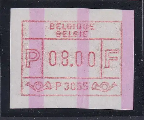 Belgien FRAMA-ATM P3055 Brussel 4 mit ENDSTREIFEN ** Wert 08,00  Bfr.