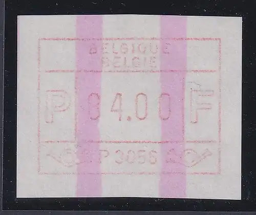 Belgien FRAMA-ATM P3056 Brussel 5 mit ENDSTREIFEN ** Höchst-Wert 84,00  Bfr.