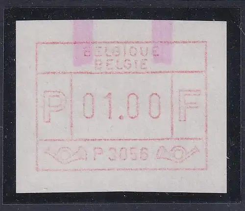 Belgien FRAMA-ATM P3056 Brussel 5 mit ENDSTREIFEN-Anfang ** Wert 01,00  Bfr.