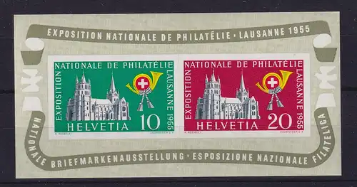 Schweiz 1955 Briefmarkenausstellung Lausanne  Mi.-Nr. Block 15 postfrisch **