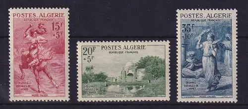 Algerien 1957 Für das Armee-Sozialwerk Mi.-Nr. 369-371 postfrisch **