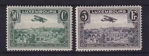 Luxemburg 1933 Flugpostmarke Doppeldecker Mi.-Nr. 250-251 postfrisch **