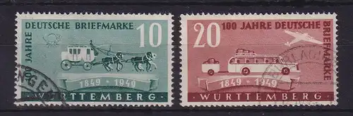 Französische Zone Württemberg Briefmarkenjubiläum Mi.-Nr. 49-50 gestempelt