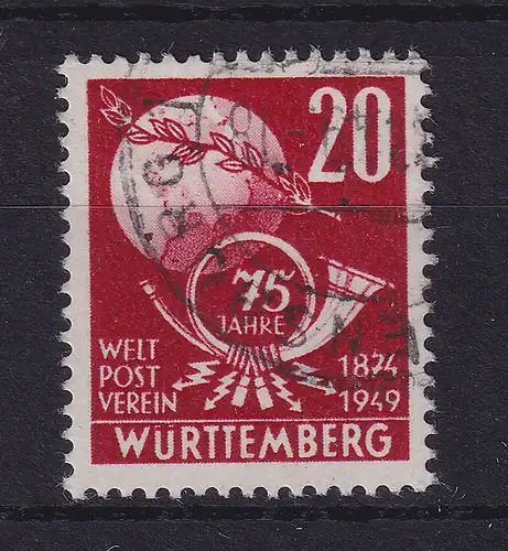 Französische Zone Württemberg Weltpostverein UPU Mi.-Nr. 51 O gpr. SCHLEGEL BPP