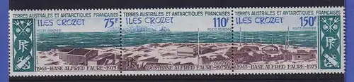 Französische Antarktis 1974 Alfred-Faure-Station Mi.-Nr.89-91 Dreierstreifen ** 