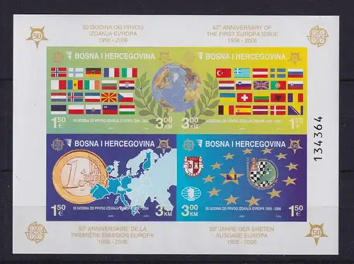 Bosnien-Herzegowina 2006 Europa Mi.-Nr. Block 27 B ungebraucht *