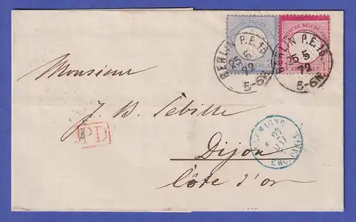 Deutsches Reich kl. Brustschild  Mi.-Nr. 4 und 5  auf Brief O BERLIN 1872