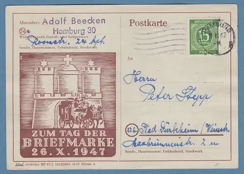 All. Besetzung 1947 Leipziger Messe Mi.-Nr. 965-66 mit So.-O HAMBURG-BLANKENESE