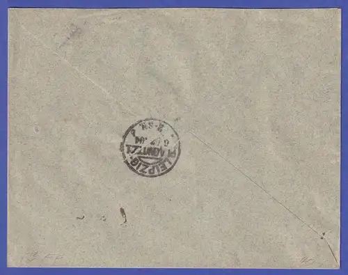 Dt. Reich Germania 25 Pfg Mi-Nr. 73 als EF auf R-Brief nach Leipzig-Plagwitz