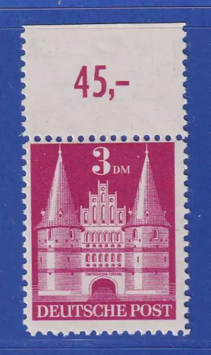 Bizone Bautenserie 3 DM Holstentor Type II Mi.-Nr. 99 II Y B Oberrandstück ** 