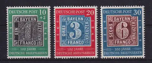 Bundesrepublik 1949  100 Jahre dt. Briefmarken Mi.-Nr. 113-115 postfrisch **