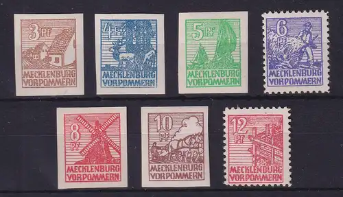 SBZ Mecklenburg-Vorpommern Abschiedsserie 7 Werte kpl. Mi.-Nr. 29-36 x **