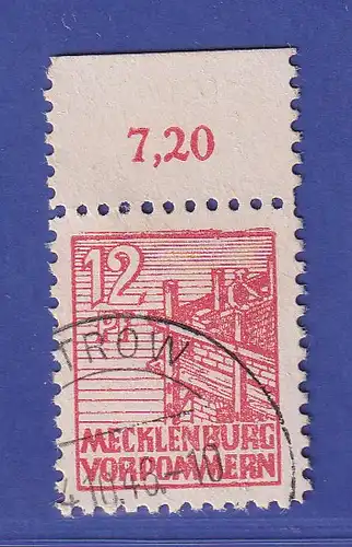 SBZ Mecklenburg-Vorpommern  Mi.-Nr. 36 x Oberrandstück  O gpr. KRAMP BPP