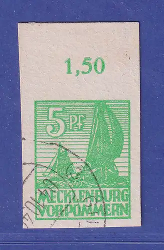 SBZ Mecklenburg-Vorpommern  Mi.-Nr. 32 x Oberrandstück  O gpr. KRAMP BPP
