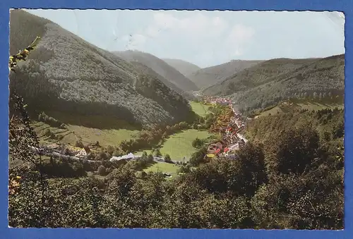 Bund Mi.-Nr. 508 auf AK Sieber im Harz gel. nach Schweden, dort nachtaxiert