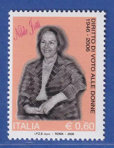 Italien 2006 60 Jahre Frauenwahlrecht Nilde Lotti Mi.-Nr. 3123 ** 