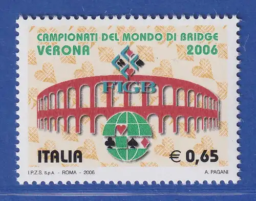Italien 2006 Bridge-Weltmeisterschaft Verona Mi.-Nr. 3124 ** 